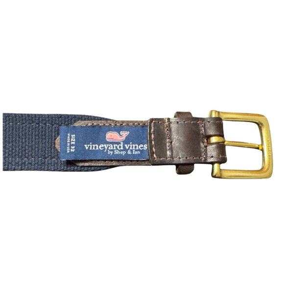 Vineyard Vines Men's Lighthouse Green & Navy Belt Size 32 - Picture 2 of 4